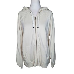 ATHLETA Women's Off White Hooded Sweatshirt Sz XL